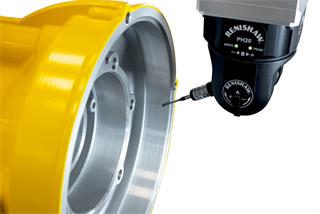 OPTiMUM? diamond stylus scanning an aluminium Rotork pump housing